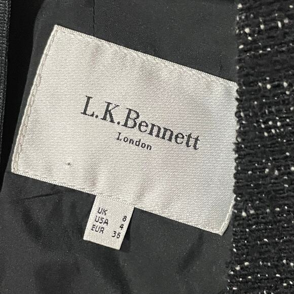 L.K. Bennett Dr Joyce Tweed Sheath Dress - Black/Cream - US 4 - Picture 9 of 12